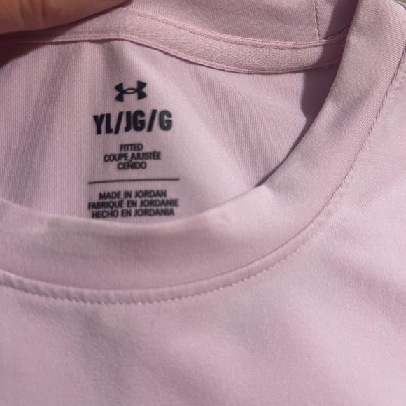 Under Armour Kids' Cream and light purple Short Sleeve Tees - Picture 2 of 5